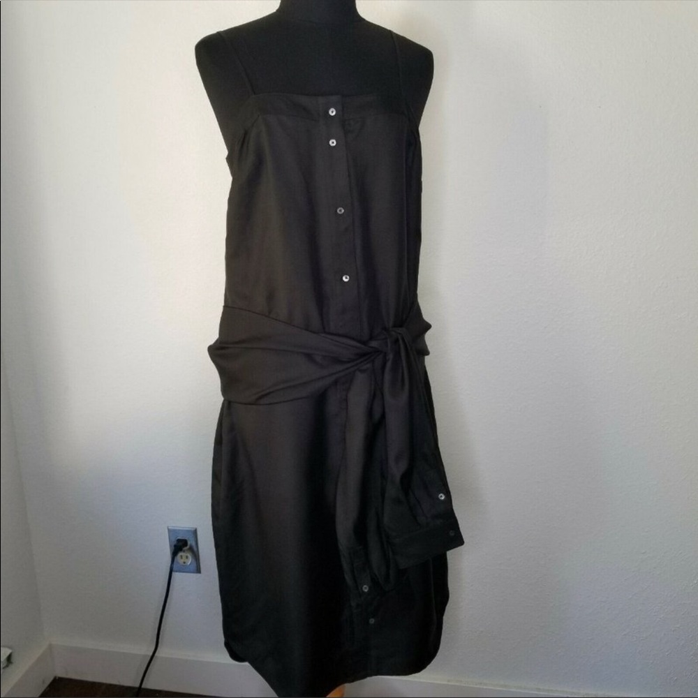 T by Alexander Wang Black Tie Waist Dress 4 LBD